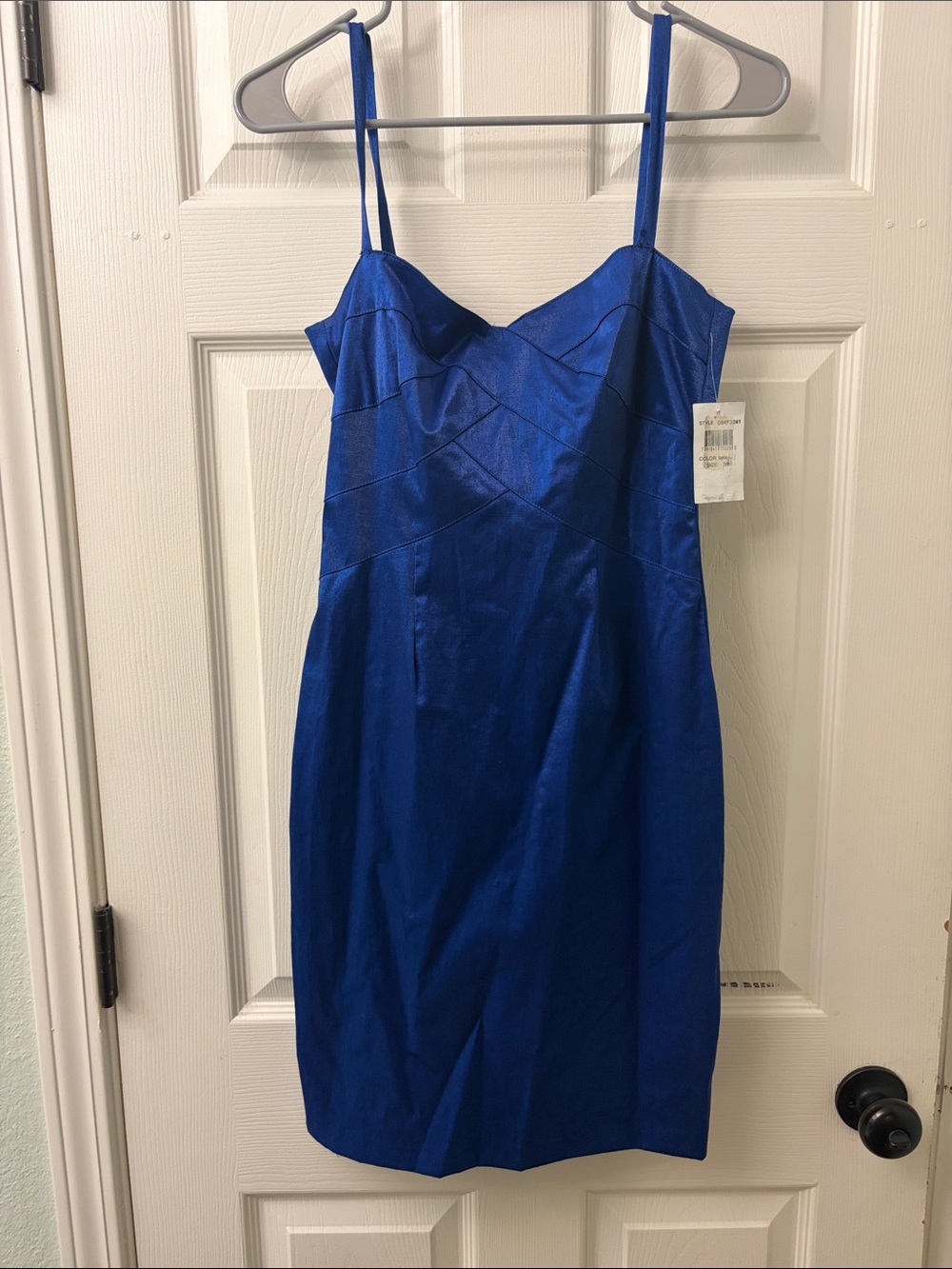 B Darlin Royal Blue Spaghetti Strap Sheath Dress